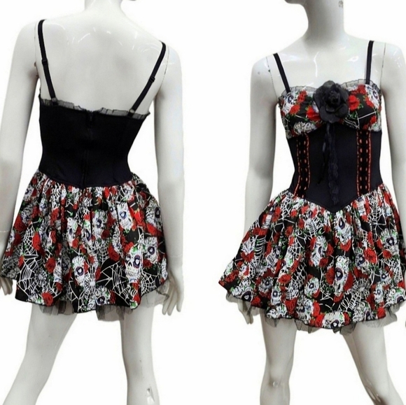 Hot Topic Wholesale Bundle Sugar Skulls Corset Tulle Mini 10 Dresses M NWT - Picture 5 of 12